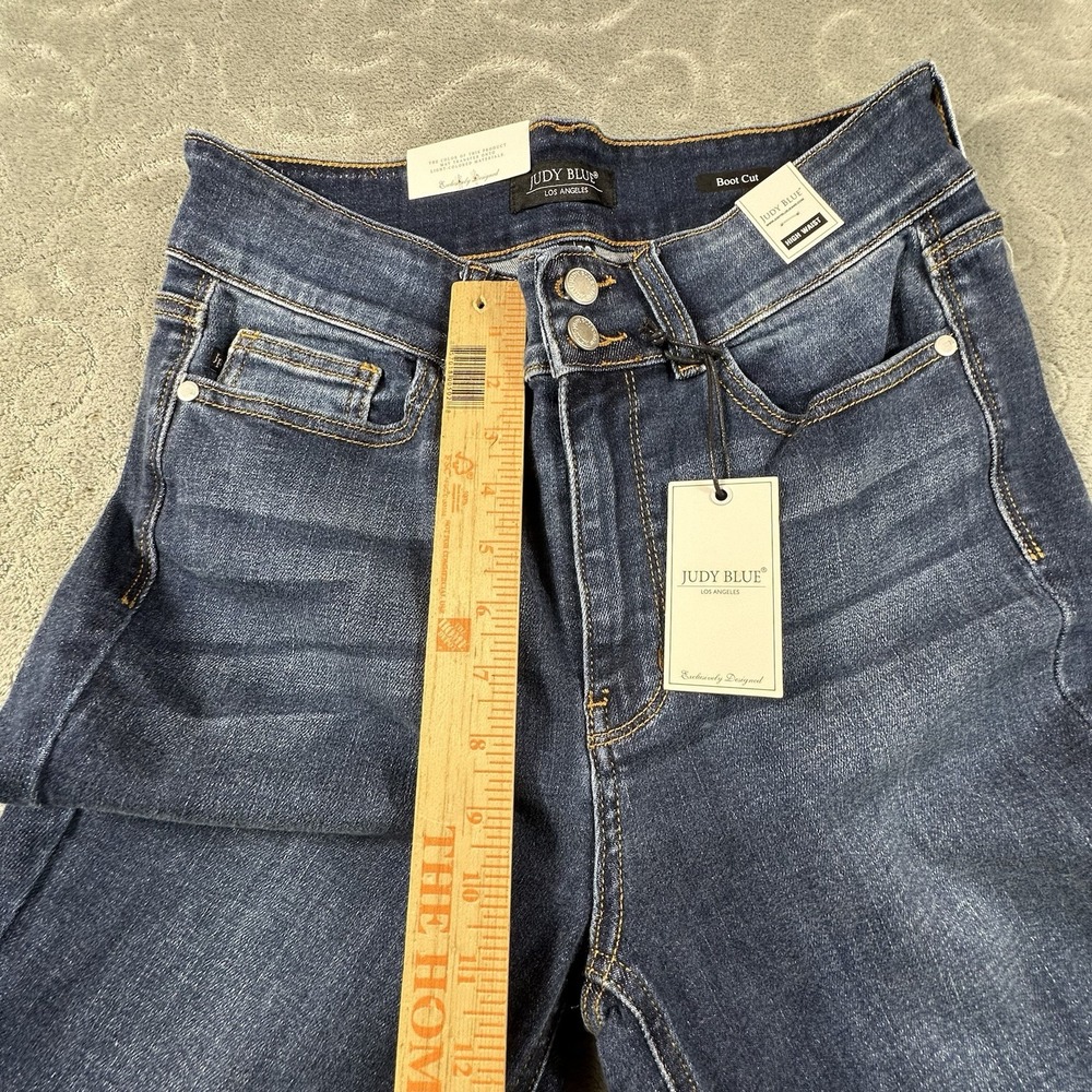 Judy Blue Jeans Women 11/30 Boot Cut High Rise Frayed Hem Stretch 30x32 Boho New - Picture 11 of 13